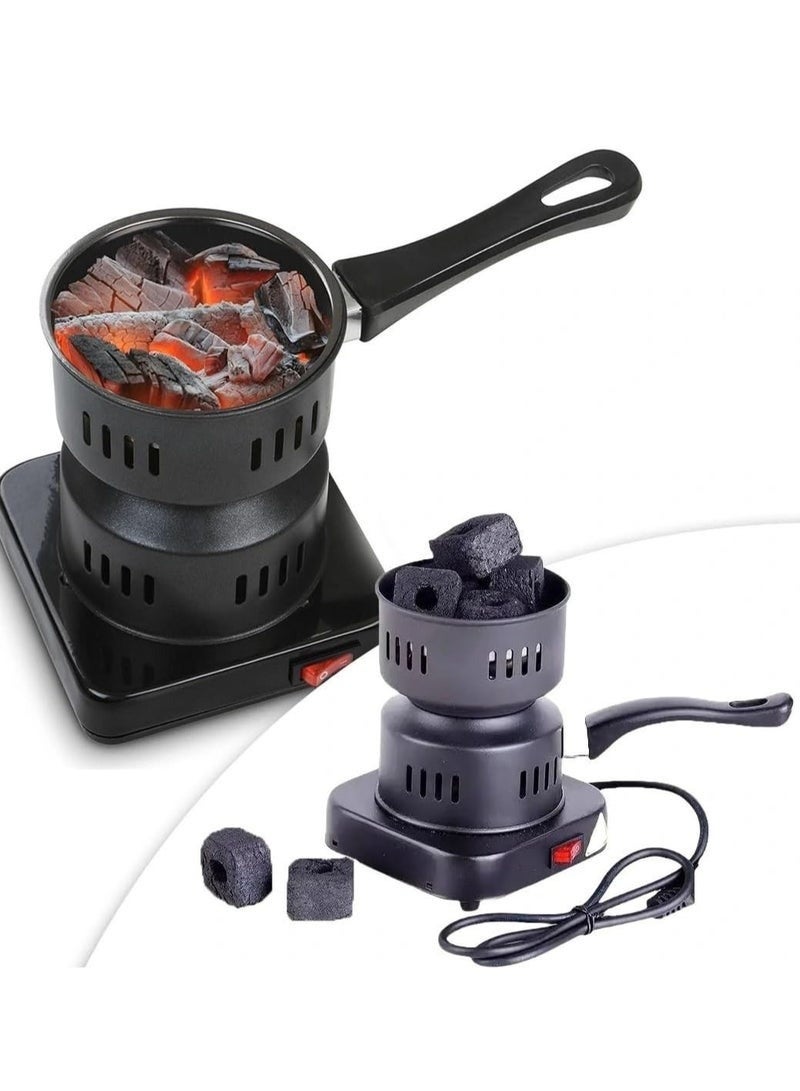 هابي هوم ولاعة فحم لوح تسخين كهربائي شعلة فحم كهربائية للتخييم وتسخين والفحم، اسود - Image 1